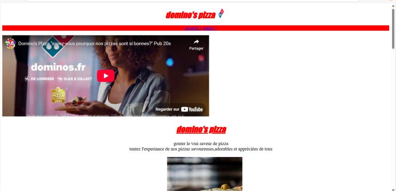 Dominos Website